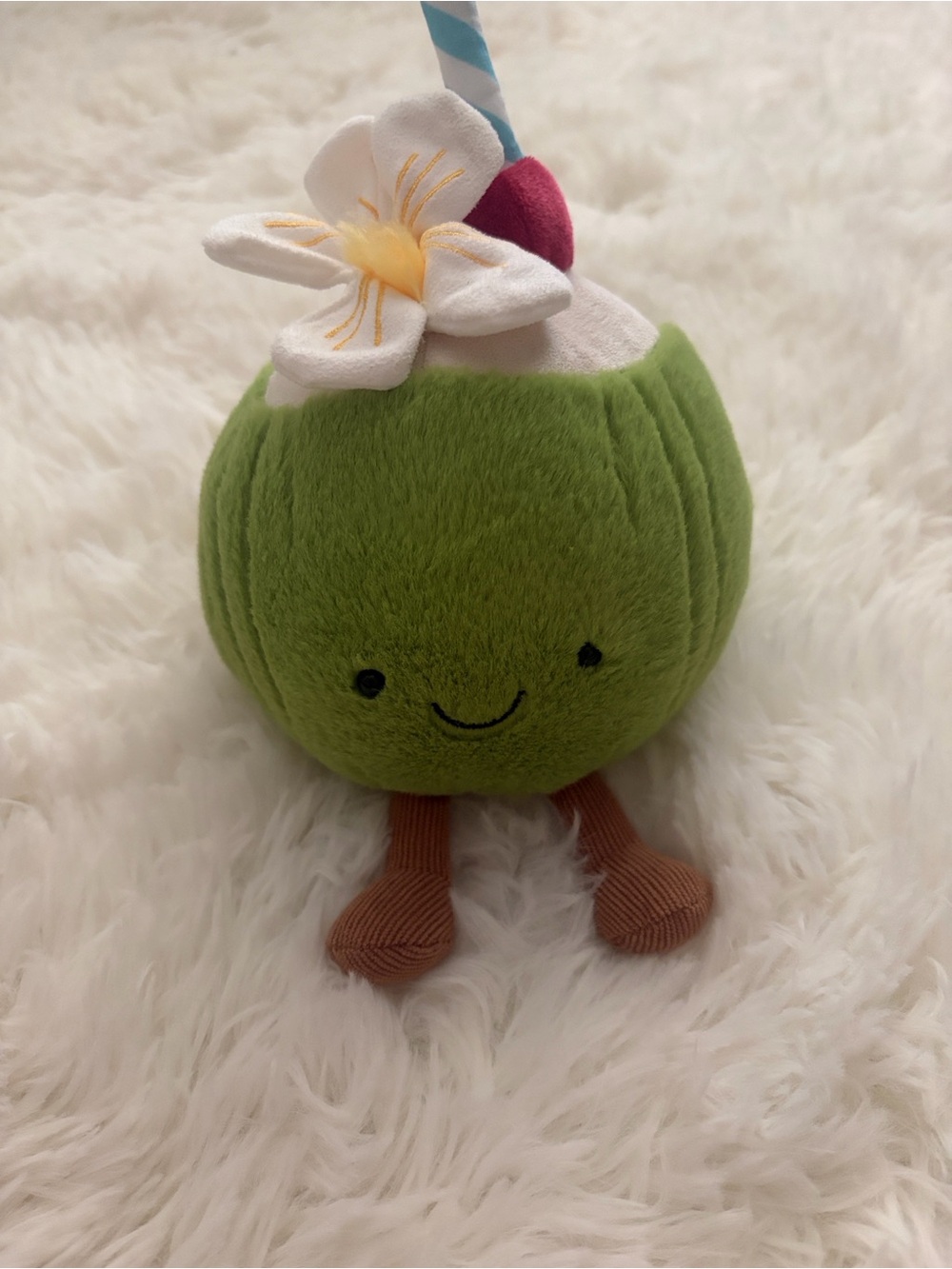 Green Coconut with Flower Decorative stuffed animal JELLYCAT replica!